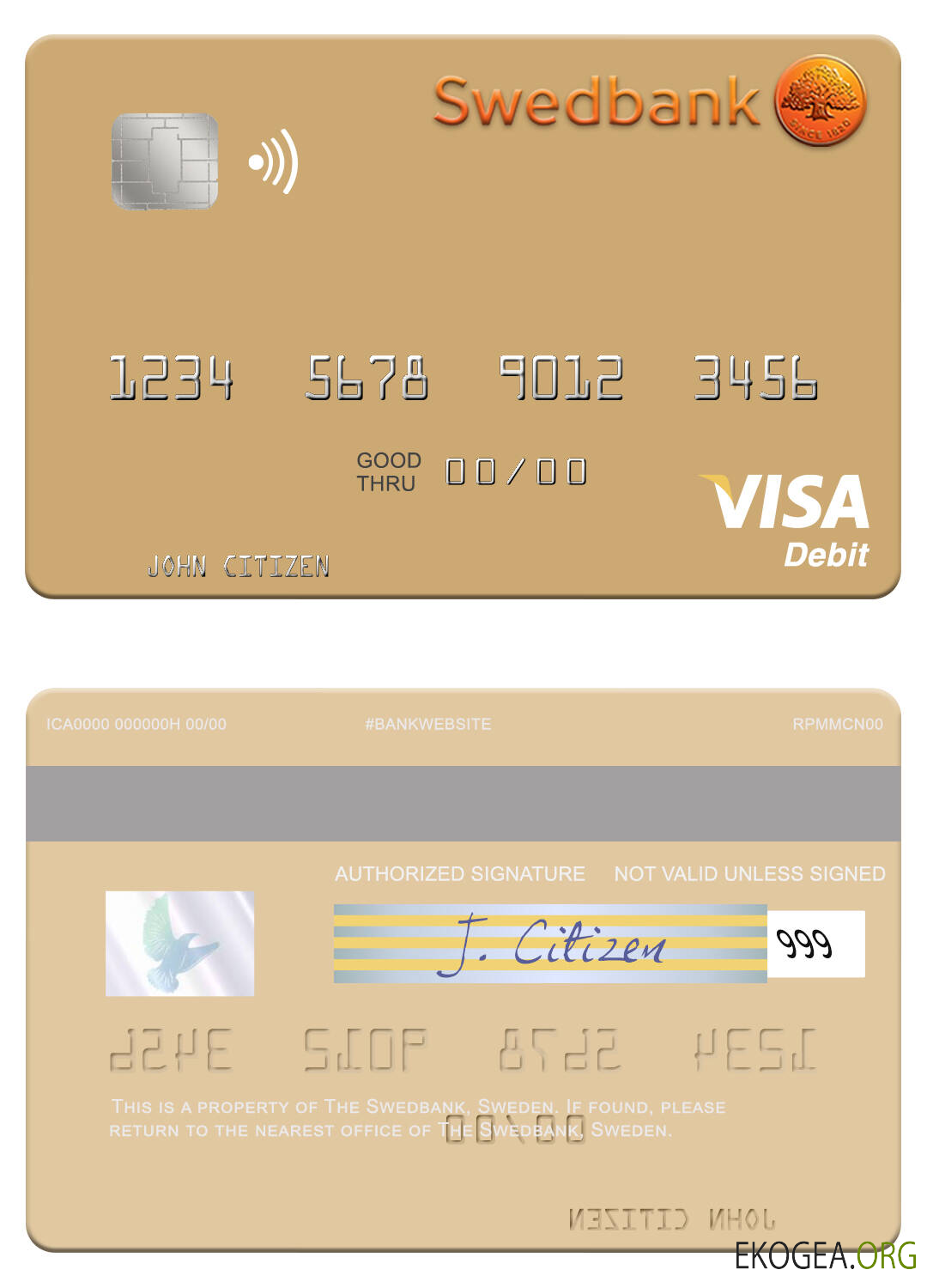 Carte de débit visa Suède Swedbank